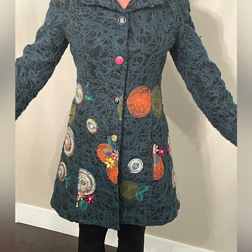 Colorful Embroidered Lace Coat